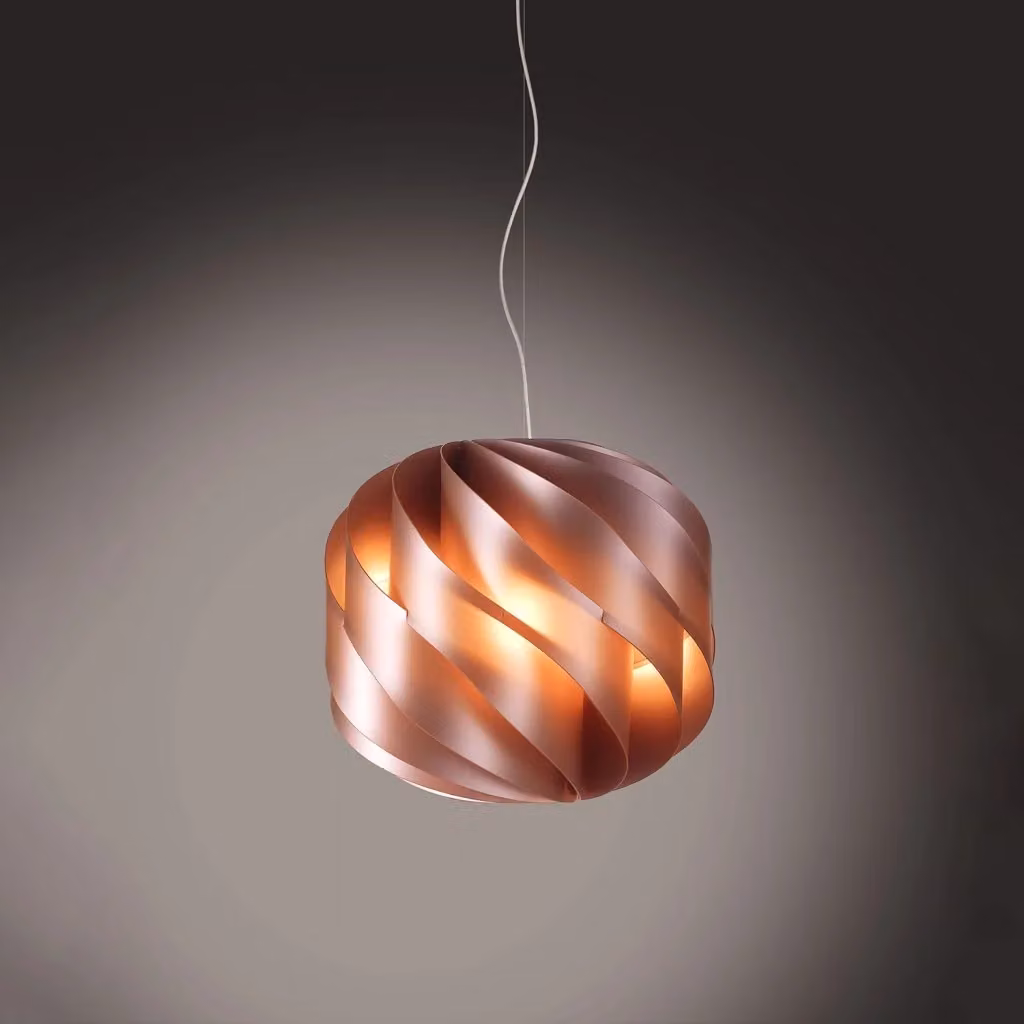 Lampada a sospensione moderna Polilux Linea Zero con globo in rame e metallo cromo, diametro 40 cm, attacco E27 – 2