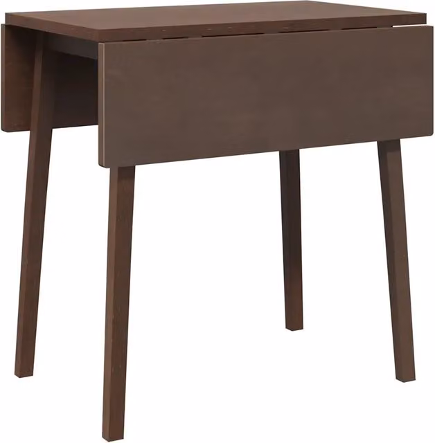 Tavolo da pranzo moderno con piano ribaltabile in legno di Hevea marrone