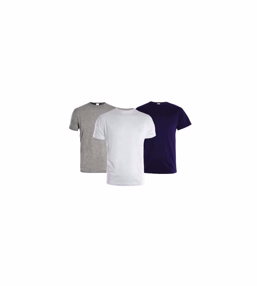 Kapriol Tris T-Shirt da Lavoro Uomo in Cotone - Manica Corta - Taglia L - Bianco, Grigio, Nero