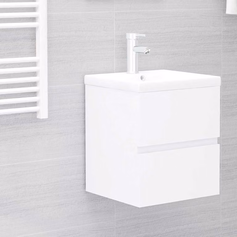 Mobile Lavabo Bianco Moderno vidaXL in Legno Multistrato L: 41 cm, P: 38,5 cm, H: 45 cm