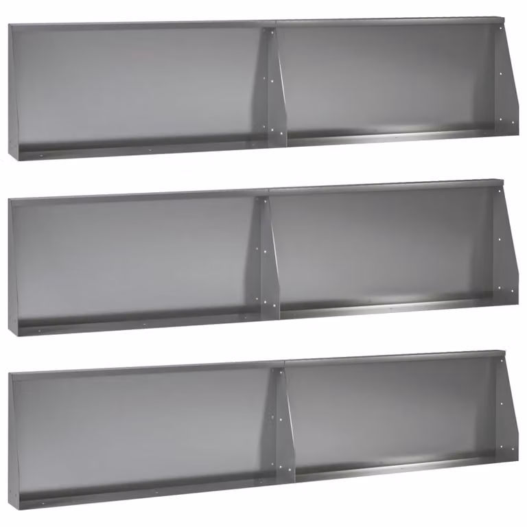 Set di 6 pezzi muro di contenimento e aiuola rialzata vidaXL in acciaio zincato grigio L: 100 cm, H: 50 cm, P: 12 cm