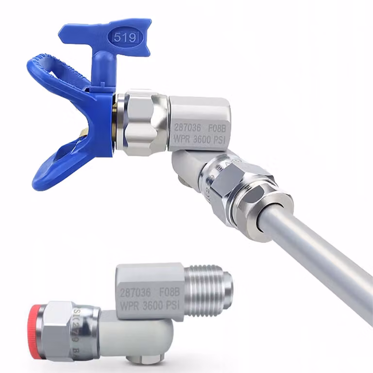 Rosfix Giunto Girevole da 7/8" – Adattatore a 360° per Spruzzatore di Vernice Airless | Alluminio, Protezione Dalle Perdite, Rigidità Regolabile