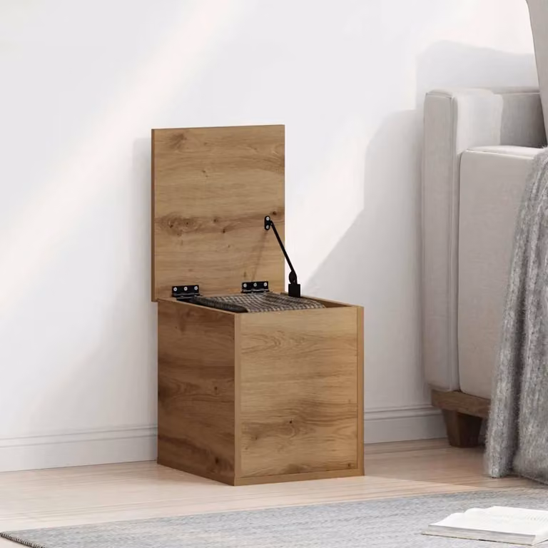 Scatola di stoccaggio in legno massiccio vidaXL colore marrone L 30 cm x P 35 cm x H 35 cm