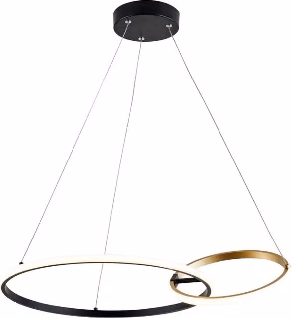 Rabalux Emilion lampada a sospensione LED 36W nera e oro con design ad anello moderno
