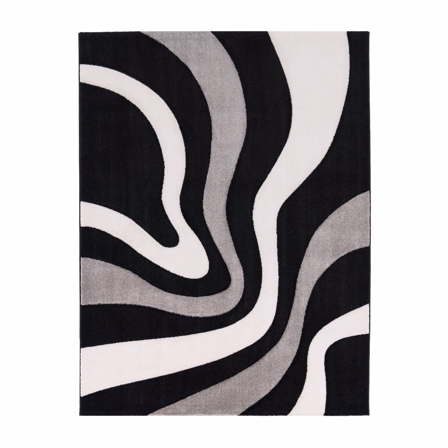 Tappeto moderno Diamora nero con design astratto L: 120 cm x P: 170 cm – 3