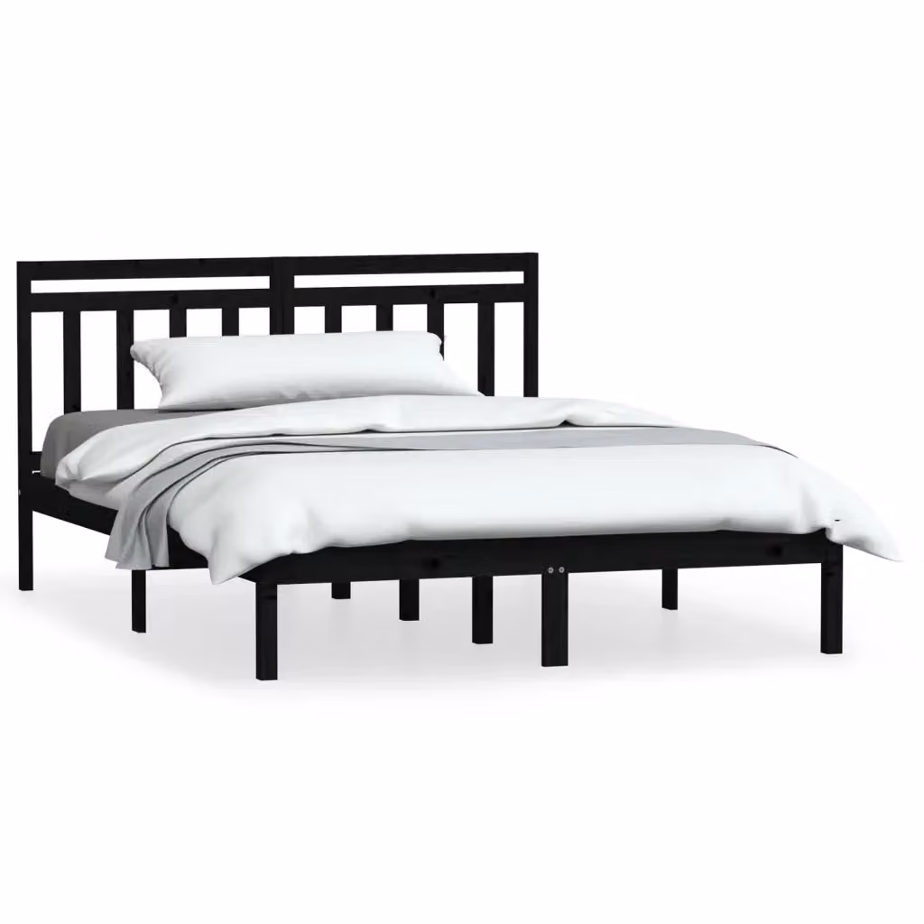 Giroletto vidaXL in legno massello di pino nero per adulti L/P: 140 x 190 cm – 2