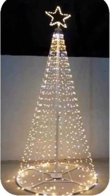 Albero di Natale luminoso IPERBRIKO con stella e 576 LED warm white, H 200 cm, L 80 cm, P 20 cm