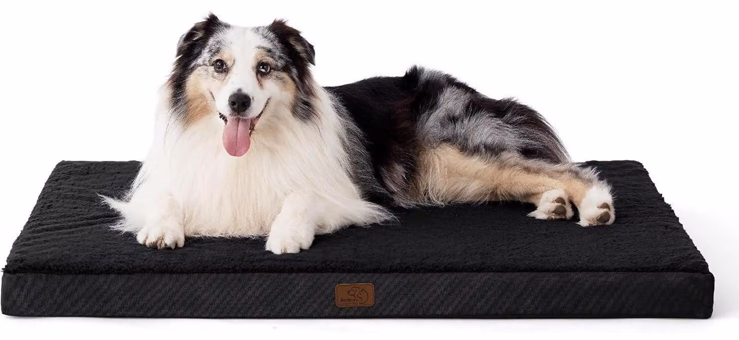 Cuccia ortopedica per cani, 104x74x9 cm, morbida, lavabile, nera, taglia L