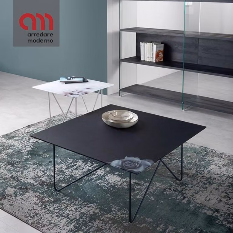 Tavolino Shape Pezzani vetro, marmo o laminato