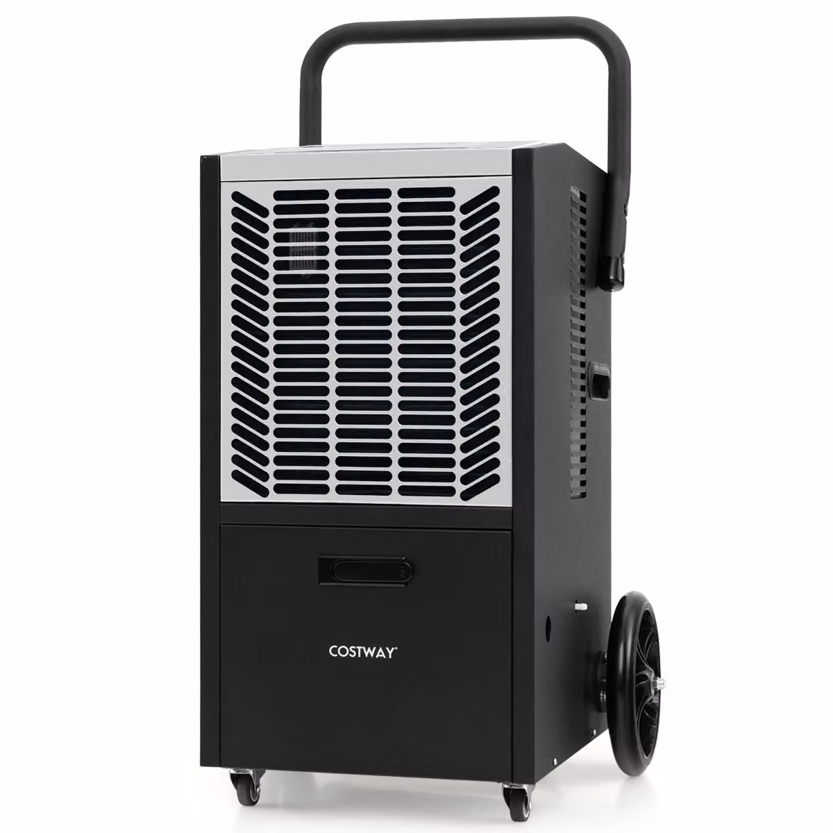Deumidificatore commerciale Costway con pompa, tubo di drenaggio e timer 24h, capacità 66L/giorno, Bianco