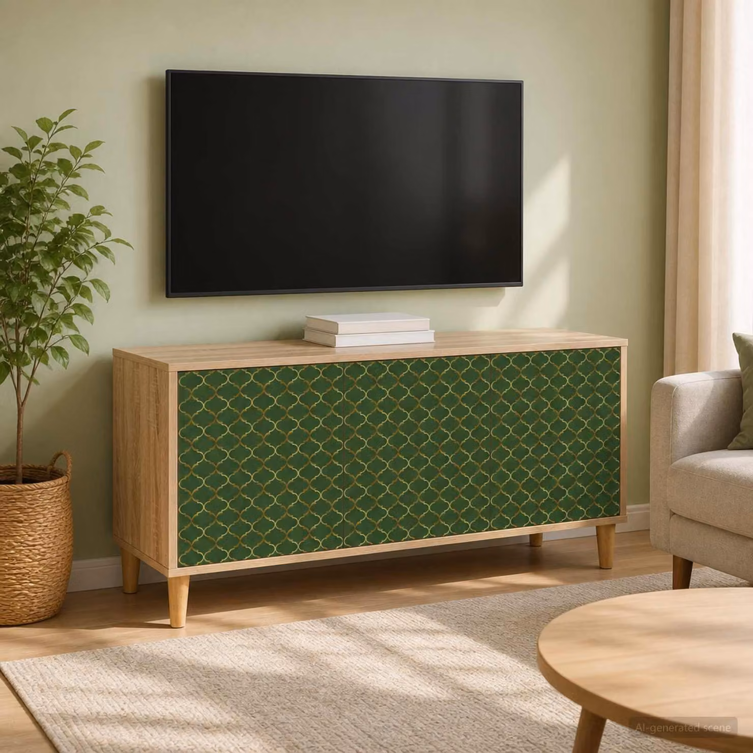 Mobile TV GELEEN vidaXL in legno ingegnerizzato color Sonoma, L 102 x P 33 x H 50 cm