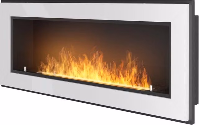 Caminetto a bioetanolo da incasso SimpleFire Frame 1200 Bianco con vetro L: 120 cm, H: 16 cm – 1