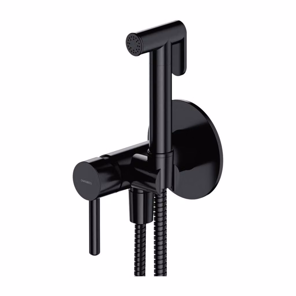 Set completo per bidet da incasso Omnires Y SYSYBI2BL, colore nero
