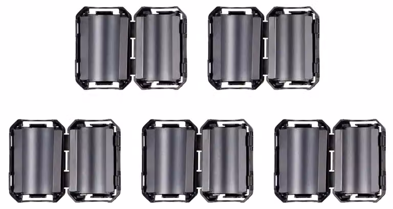 Morsetto per cavi in ferrite, 13 mm, confezione da 5 pezzi, colore nero, tipo a clip