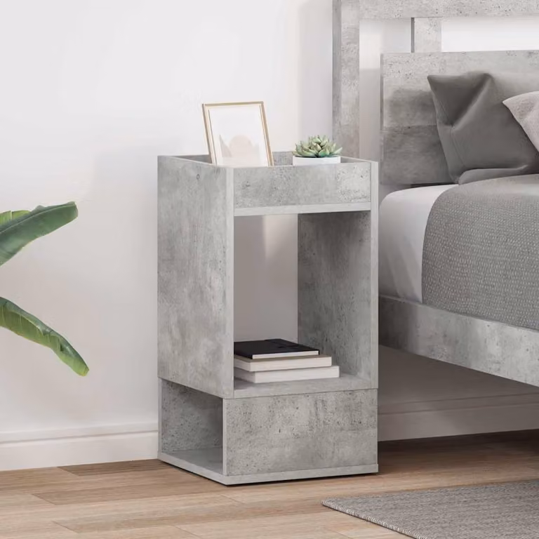 Set di 2 tavolini quadrati vidaXL in stile moderno, colore grigio, L/P/H: 30 x 30 x 56 cm