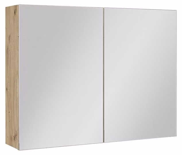 Specchio contenitore bagno Vicco Lavia Rovere artigianale 80 x 60.2 cm, Model 66095