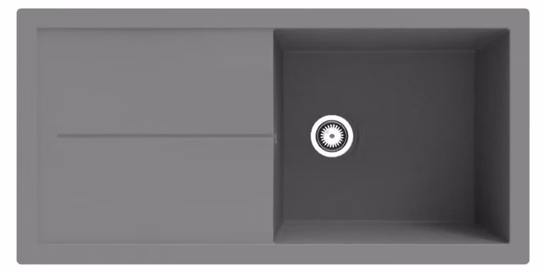 Lavello Cleveland, resistente ai minerali, 100 x 50 cm, grigio
