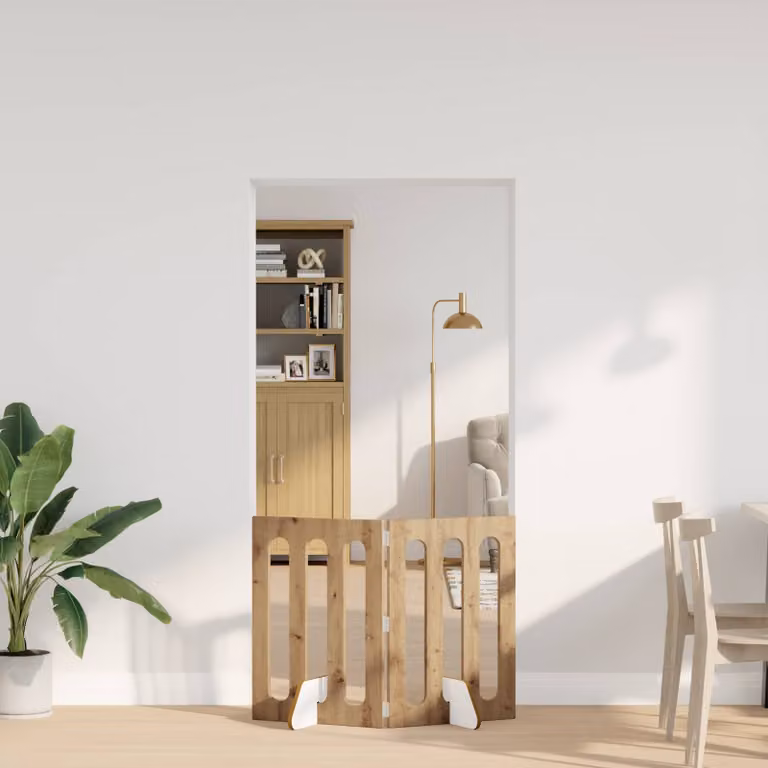 Set di 2 pezzi di recinto pieghevole per cani vidaXL in legno color marrone