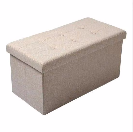 Panca beige con vano portaoggetti da 120 litri e portata di 300 kg