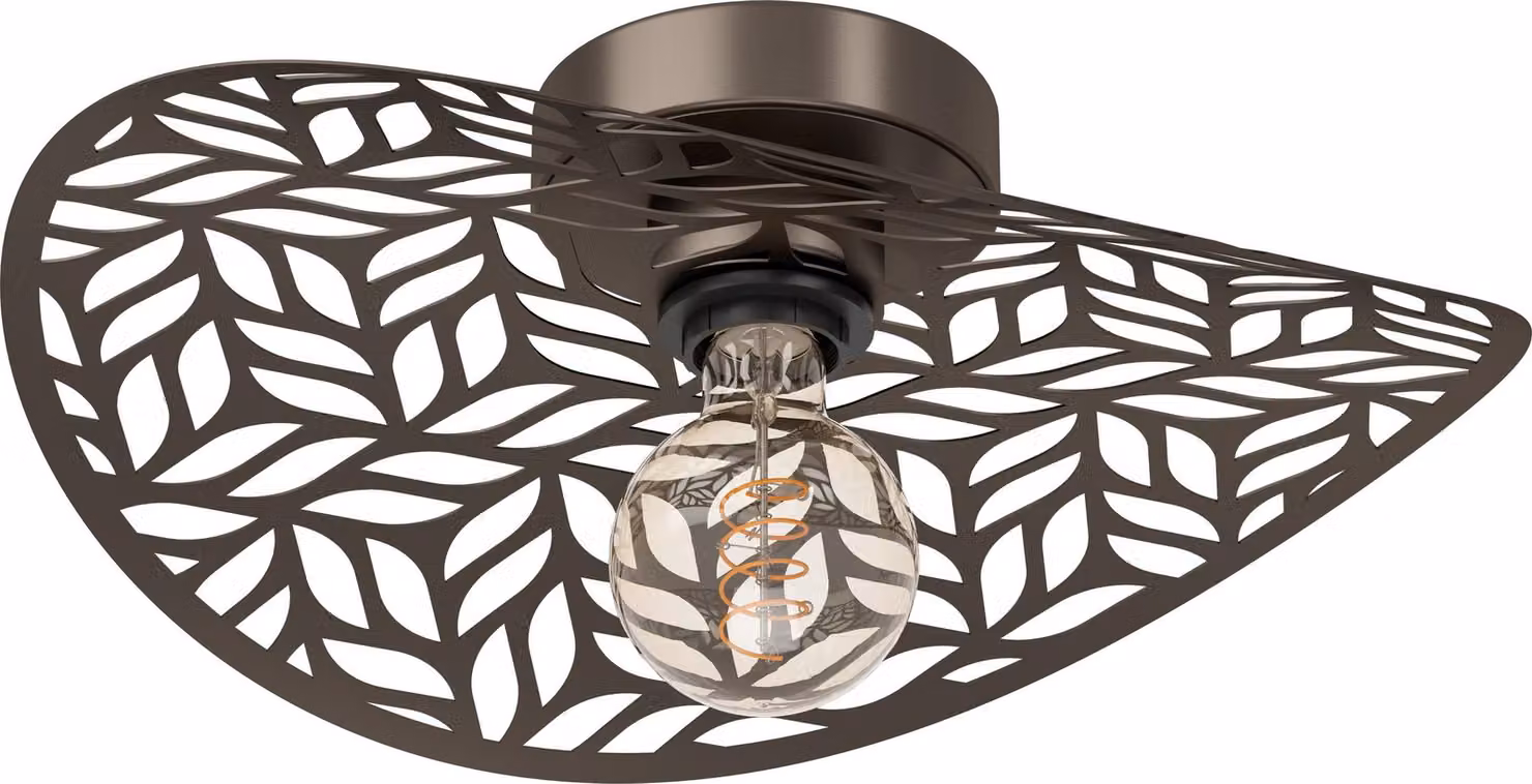 Lampada da soffitto EGLO Swaby, lampada da soffitto con paralume decorativo, lampada da soffitto per soggiorno e camera da letto, acciaio color bronzo, attacco E27