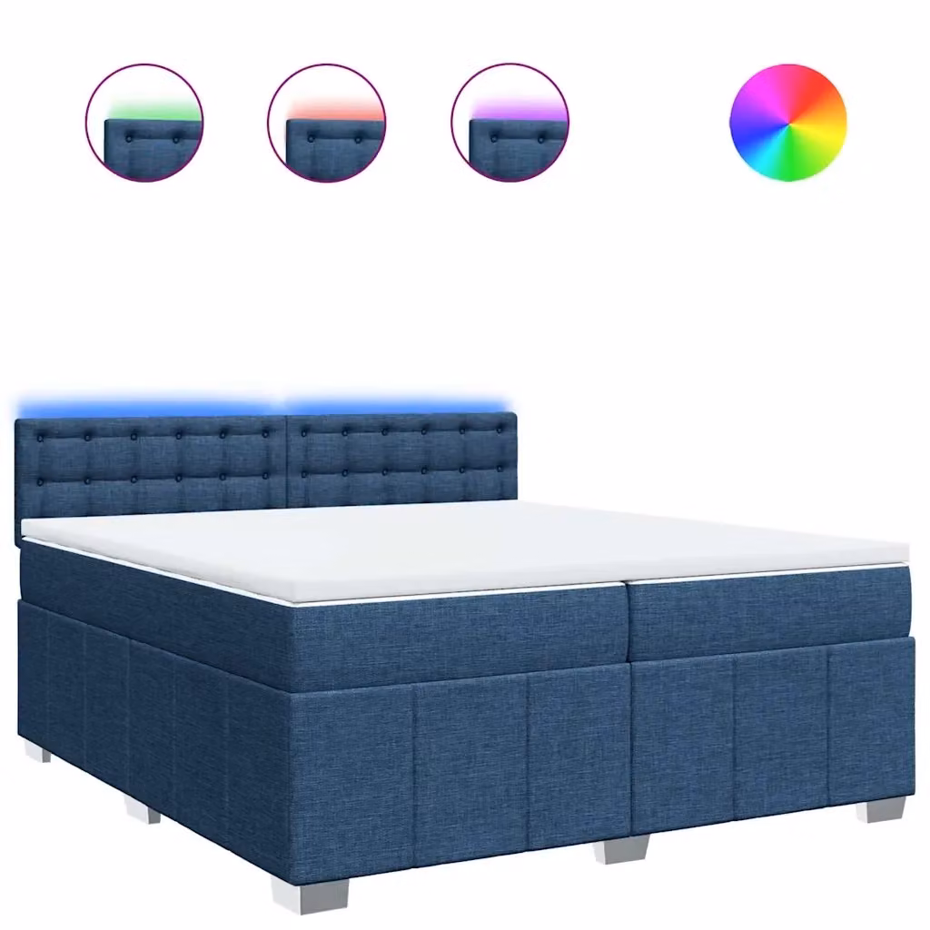 Letto Ibrido vidaXL in Legno di Pino con Materasso Blu e Bianco L/P: 200 x 200 cm – 2