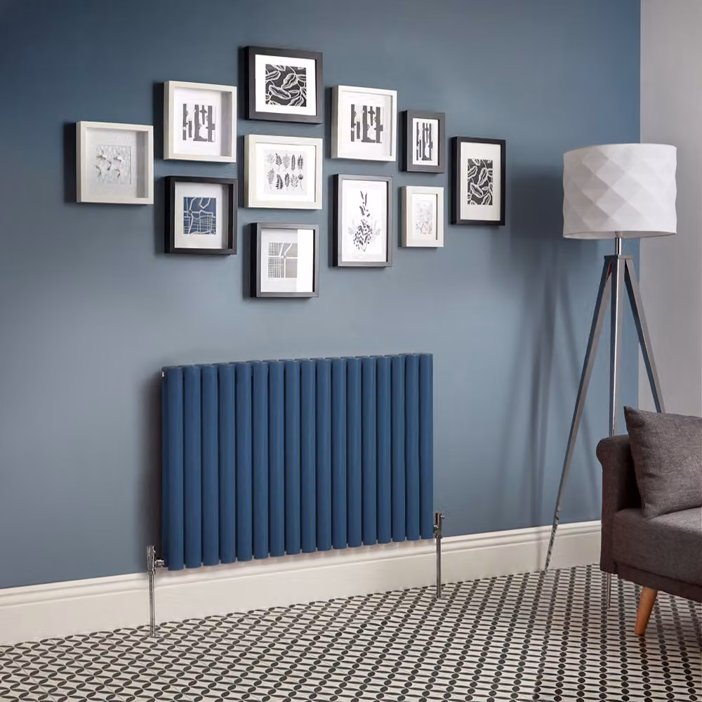 Radiatore di Design Orizzontale  Blu (Deep Sea Blu) -  635mm x 1000mm  - Pannello Doppio  - Revive