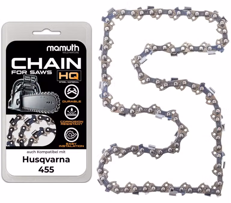 Catena per motosega, 40 cm, 1,5 mm, passo 0,325", 66 maglie, compatibile con Husqvarna 455