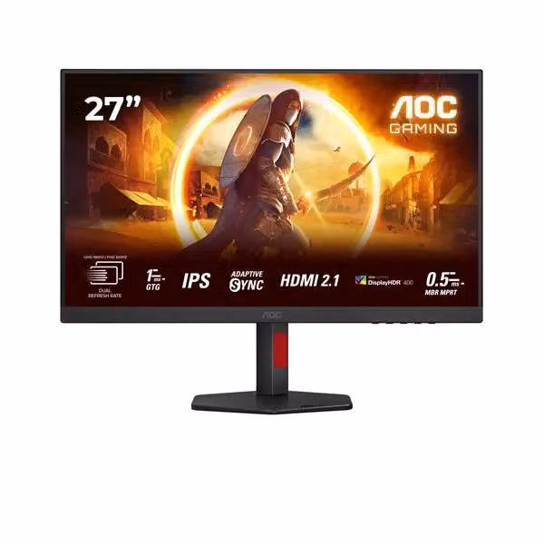 Monitor PC AOC G4 U27G4/WS da 27 pollici IPS 4K Ultra HD con frequenza di aggiornamento di 160Hz, colori argento, bianco, nero e rosso – 2