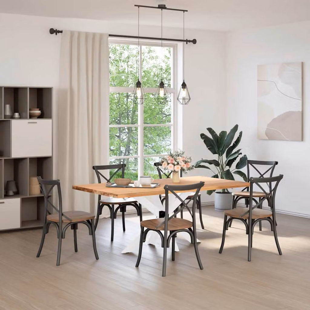 vidaXL Gamba Tavolo da Pranzo a Forma di Ragno Bianca 120x68x(72-73)cm