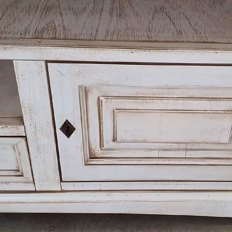 Mobile porta TV Goccia in stile shabby chic bianco anticato in legno Mobili 2G L: 170 cm, P: 46 cm, H: 69 cm – 2