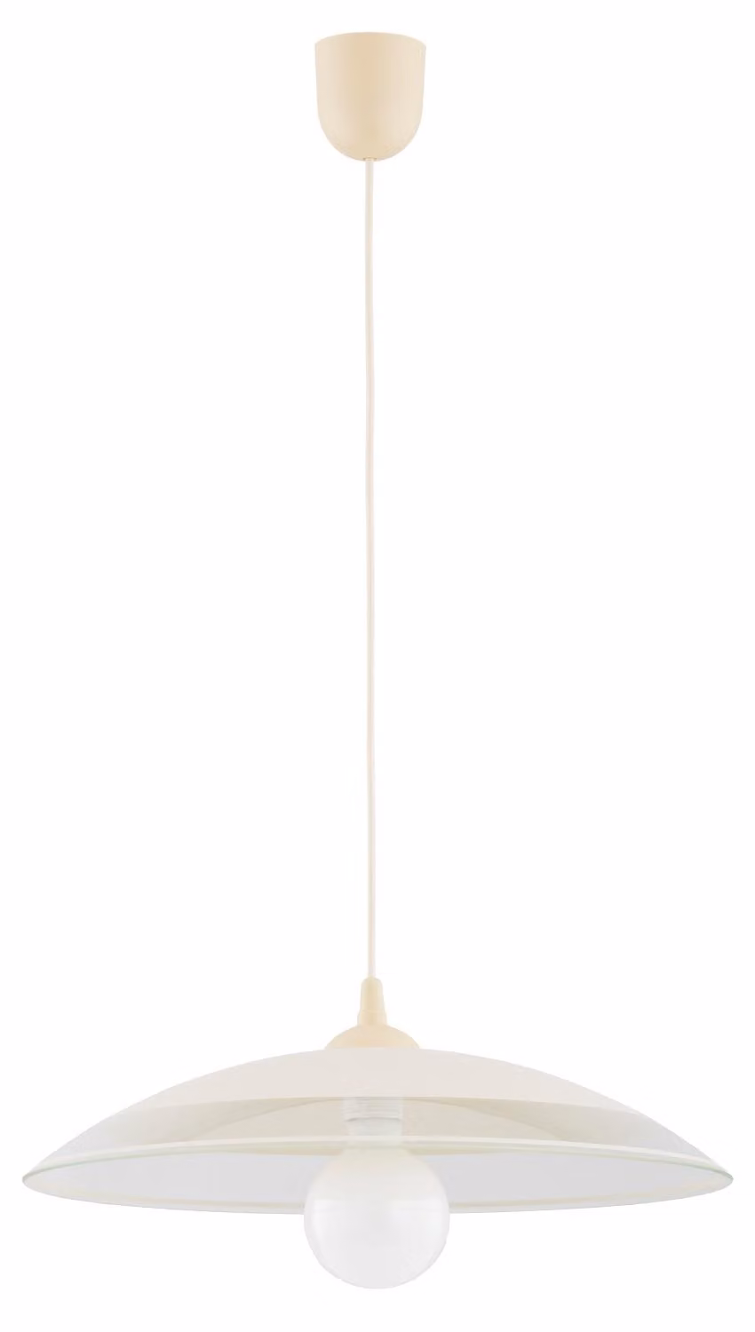 Lampada a sospensione con paralume largo SOTI beige 1xE27x15W in plastica, dimensioni: 80x47x47 cm, IP20, Alfa