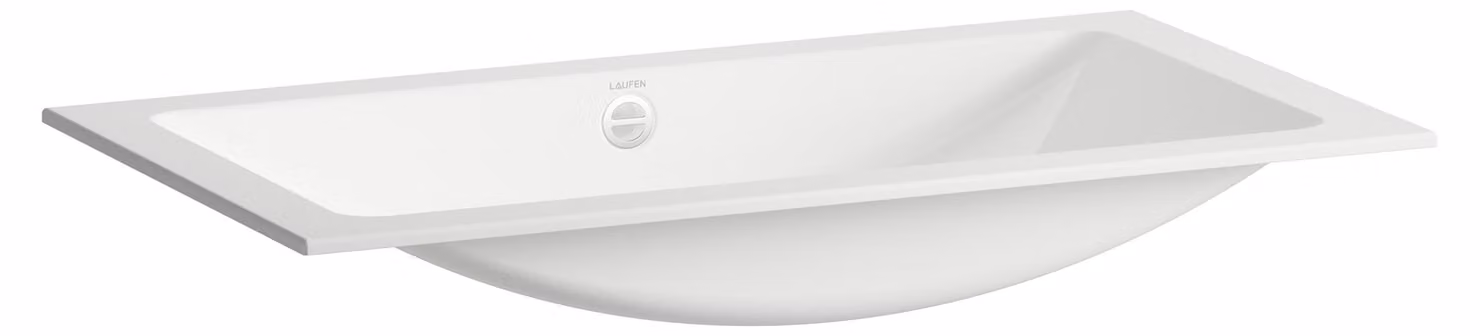 LAUFEN CLASSICS Lavabo à encastrer par le bas, rectangulaire, sans trou pour robinetterie, avec trop-plein, 727x380x120mm, blanc brillant, H513CL40001091, H513CL40001091