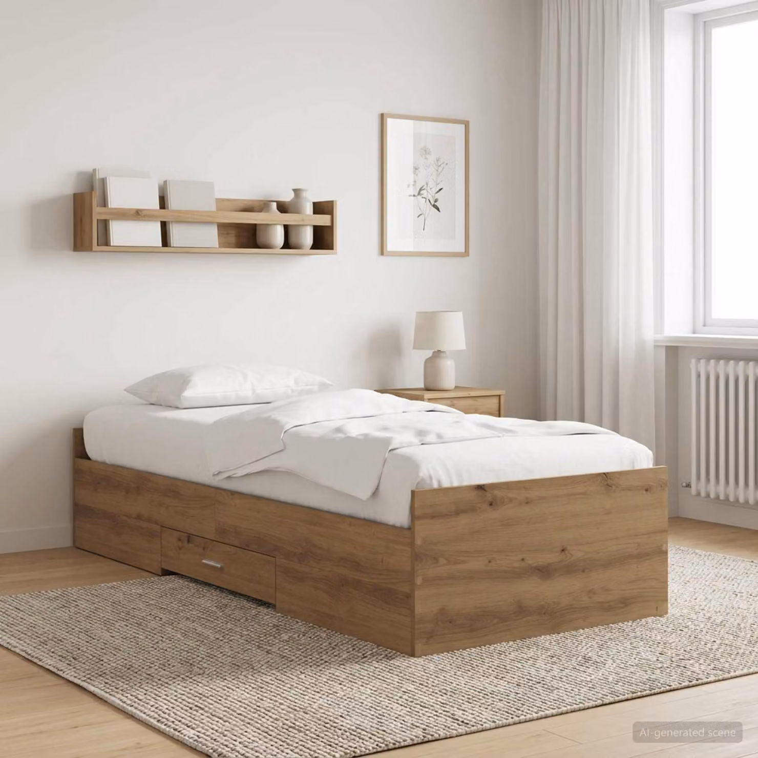 vidaXL Telaio del letto moderno con cassetti in legno color marrone L 80 cm x P 200 cm x H 40 cm