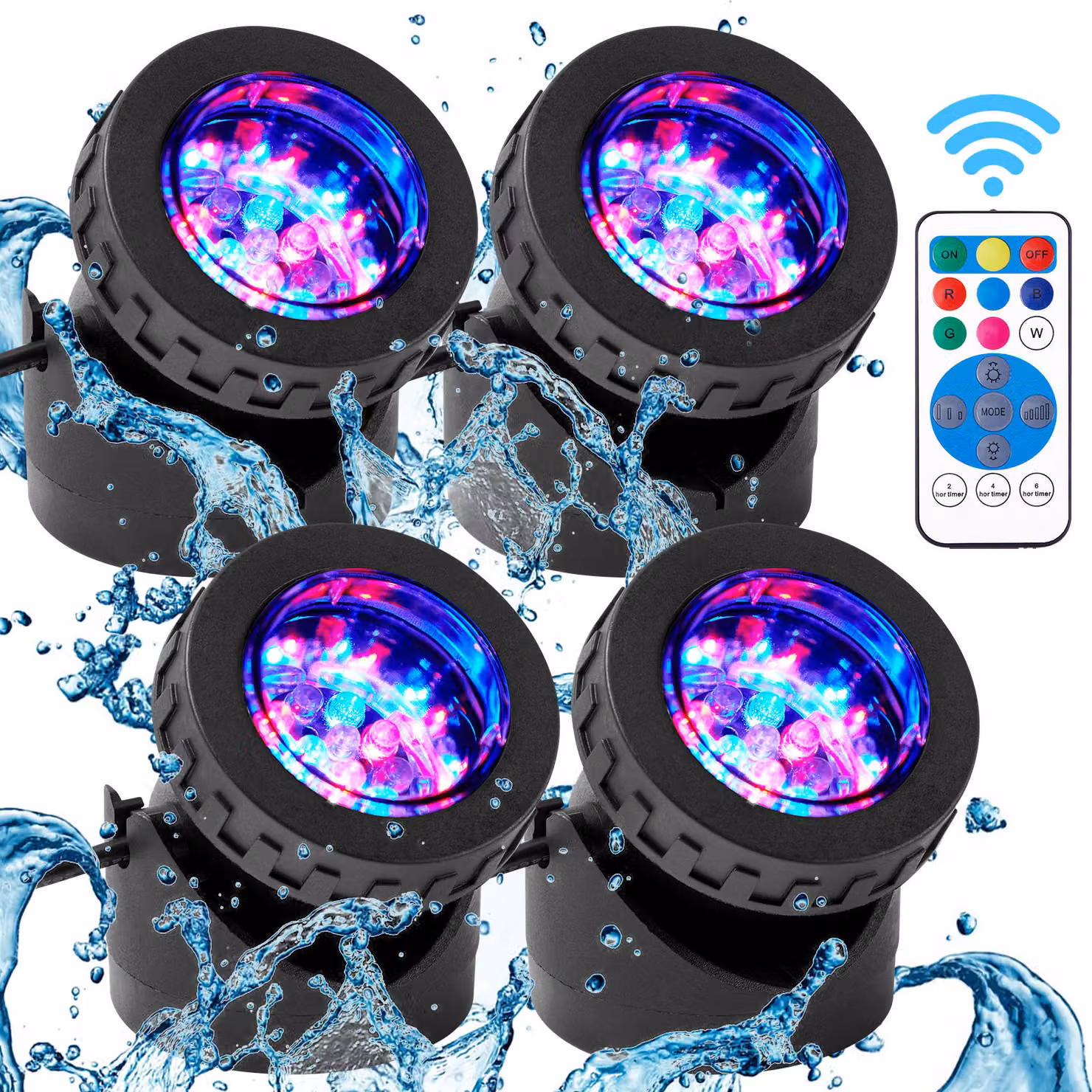 Illuminazione laghetto faretti da giardino faretti subacquei luci laghetto luci subacquee con timer lampada paesaggio per acquario piscina vasca pesci fontana