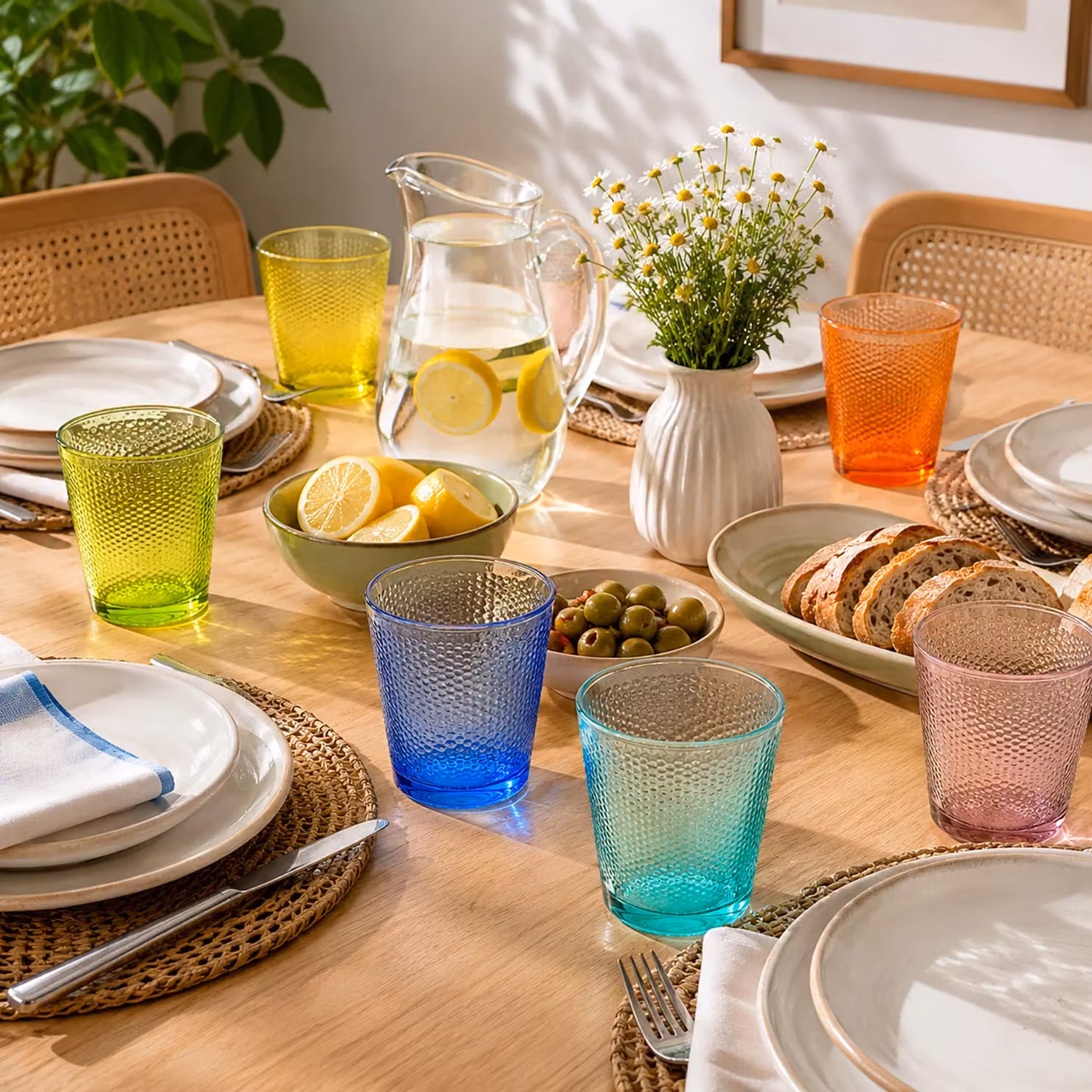Set di 6 bicchieri da acqua in vetro multicolore Pixel Gusto Casa, capacità 350 ml – 2