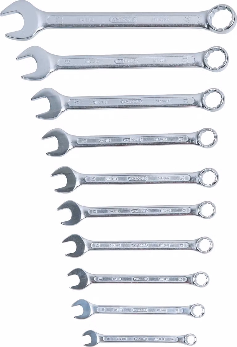 KS TOOLS Set di chiavi combinate angolate 10 pezzi 8-22 mm - 517.0080
