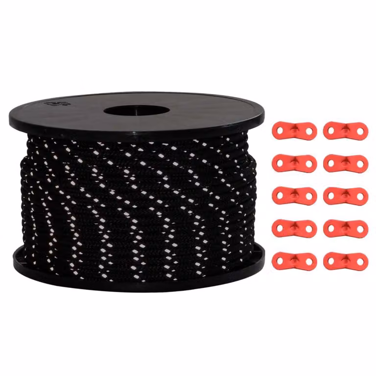 Corda Tenda con Strisce Riflettenti e Chiavi 50 m 5 mm