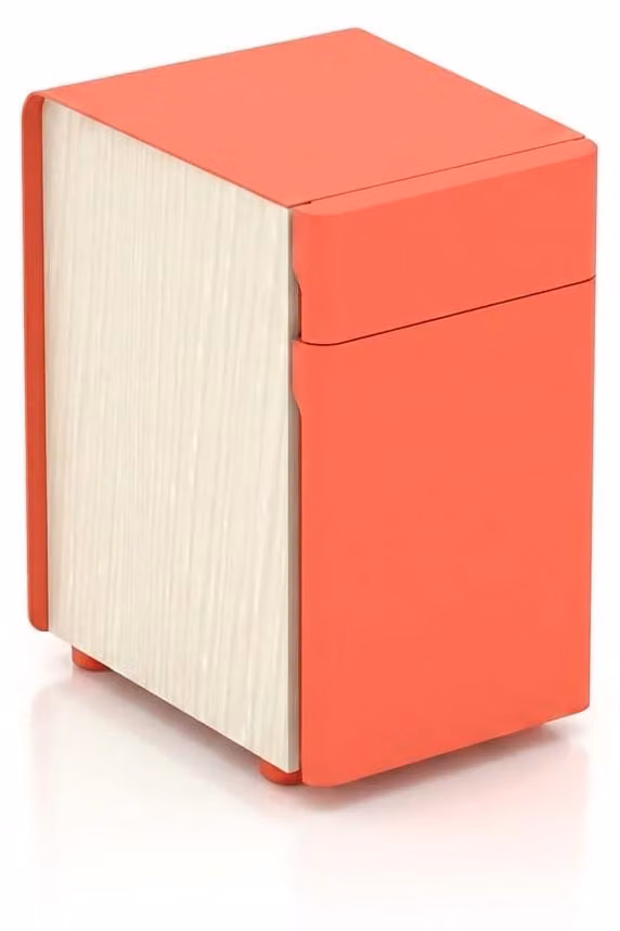 Comodino moderno, colore rosso, in legno, per camera da letto o ufficio, stile elegante, mobile