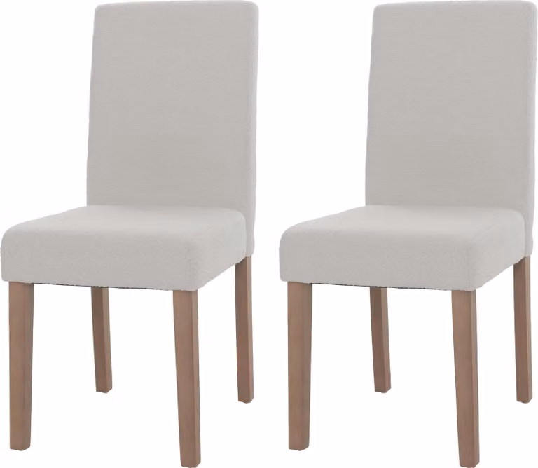 Set di 2 sedie da pranzo classiche e intramontabili | A x L x P 90 x 42 x 50 cm | Altezza seduta 47 cm | Tessuto/bouclé Legno | Gambe color naturale | Crema | Sedia Sedia da cucina Sedia con schienale alto