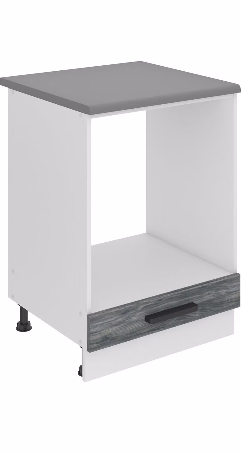 Base da cucina Belini, base da cucina larga 60 cm. Base per cucina SDP con piano di lavoro. Mobile da cucina senza anta, con cassetti, Glamour Wood