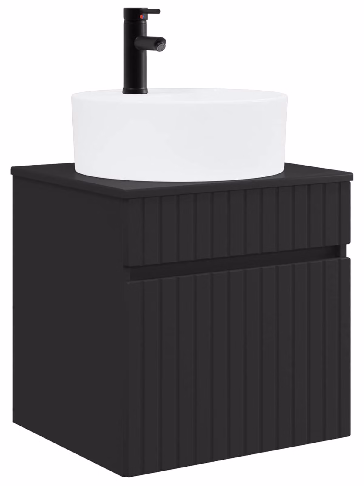 Mobile lavabo da parete Nero 49 x 44,5 x 65 cm