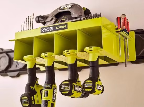 Sistema di carico per maniglie RSLW401 Ryobi per attrezzi ONE+ colore giallo con capacità di carico fino a 22,7 kg
