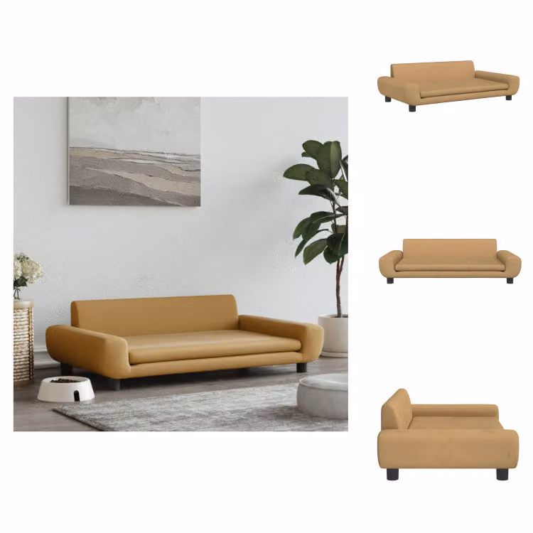 vidaXL Letto per cani marrone 100x54x33 cm in velluto - Letti per cani