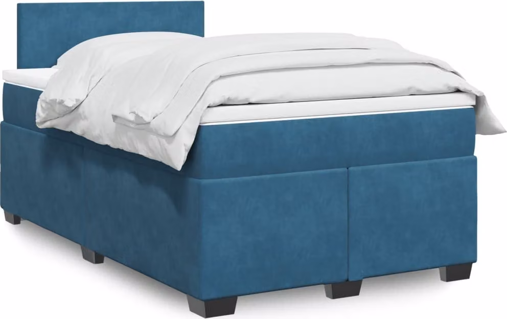Maison Exclusive - Letto boxspring con materasso blu 120x200 cm in velluto