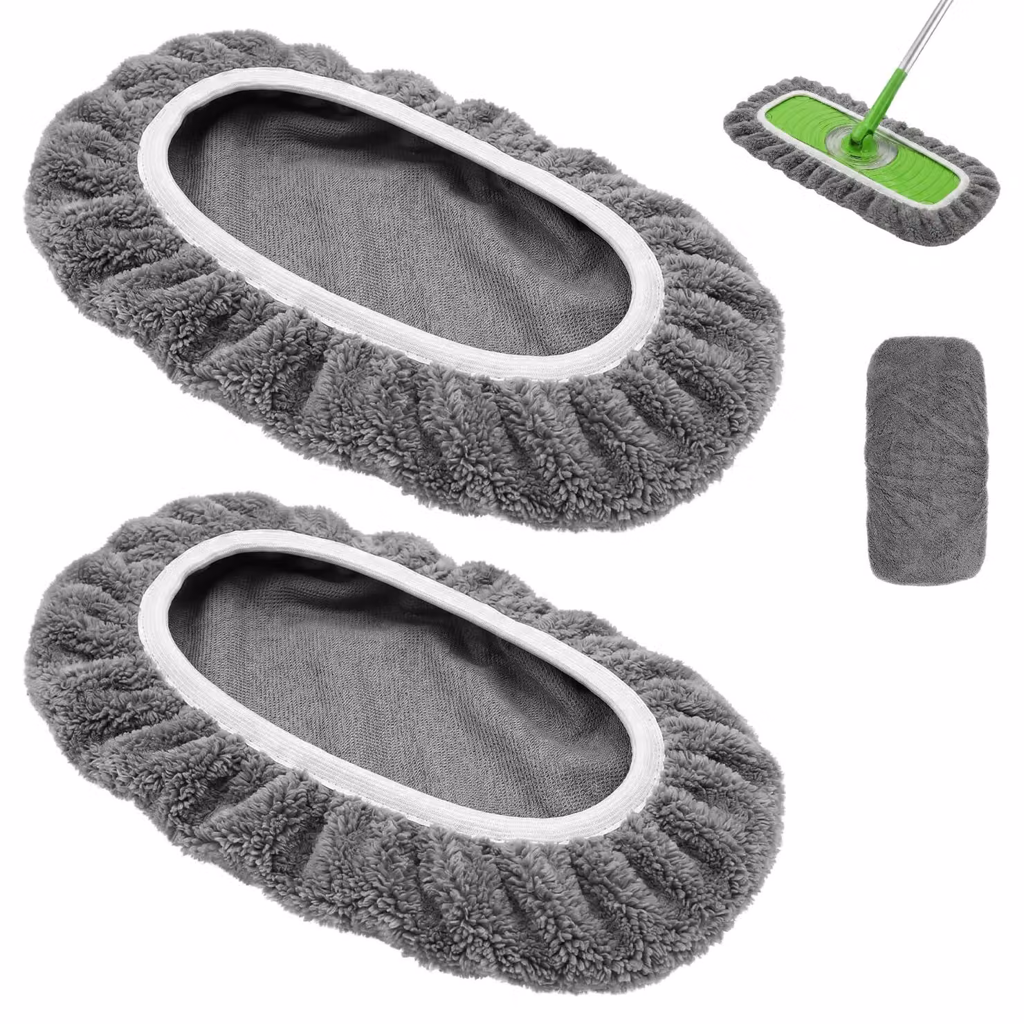 Coperture per panno in microfibra, 2 pezzi, dimensioni 45,5 x 11,5 cm, colore grigio, lavabili, senza pelucchi