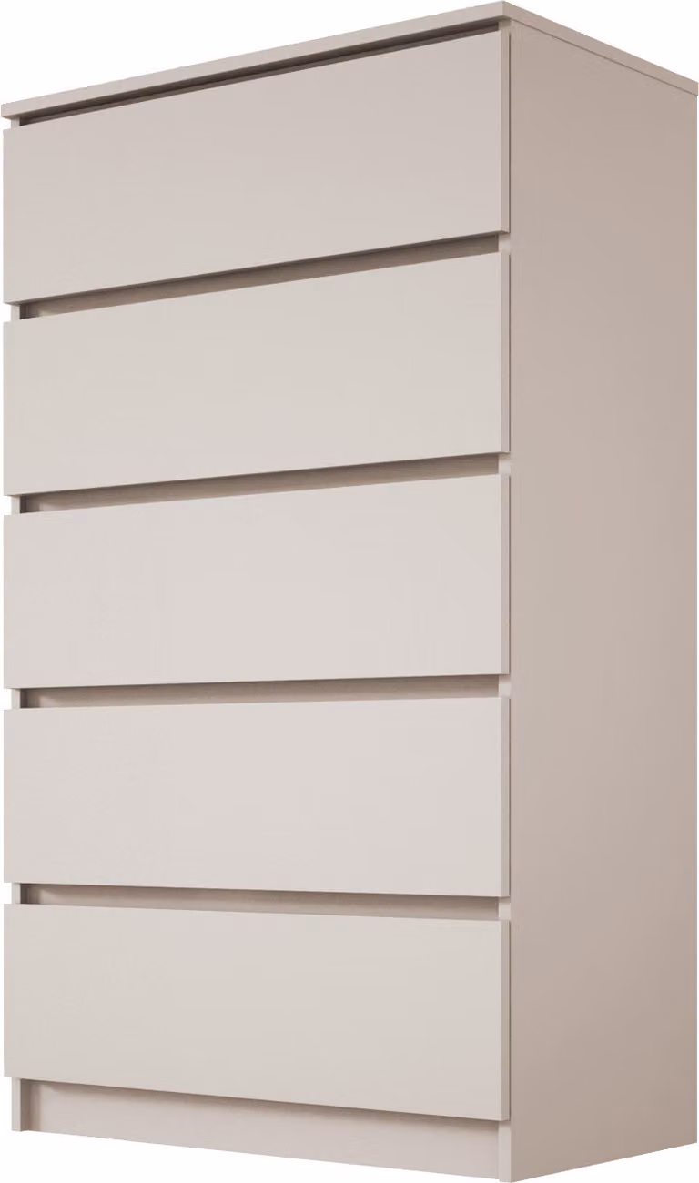 Cassettiera, 5 cassetti, cashmere, 125 x 70 x 39 cm