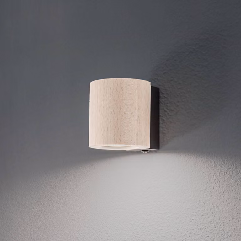 Applique Eve TK Lighting, dimmerabile, Legno chiaro, Soggiorno / Sala da pranzo, Legno, Applique