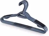 Set di 5 grucce antiscivolo in plastica Domoliving, Grigio, L: 42 cm