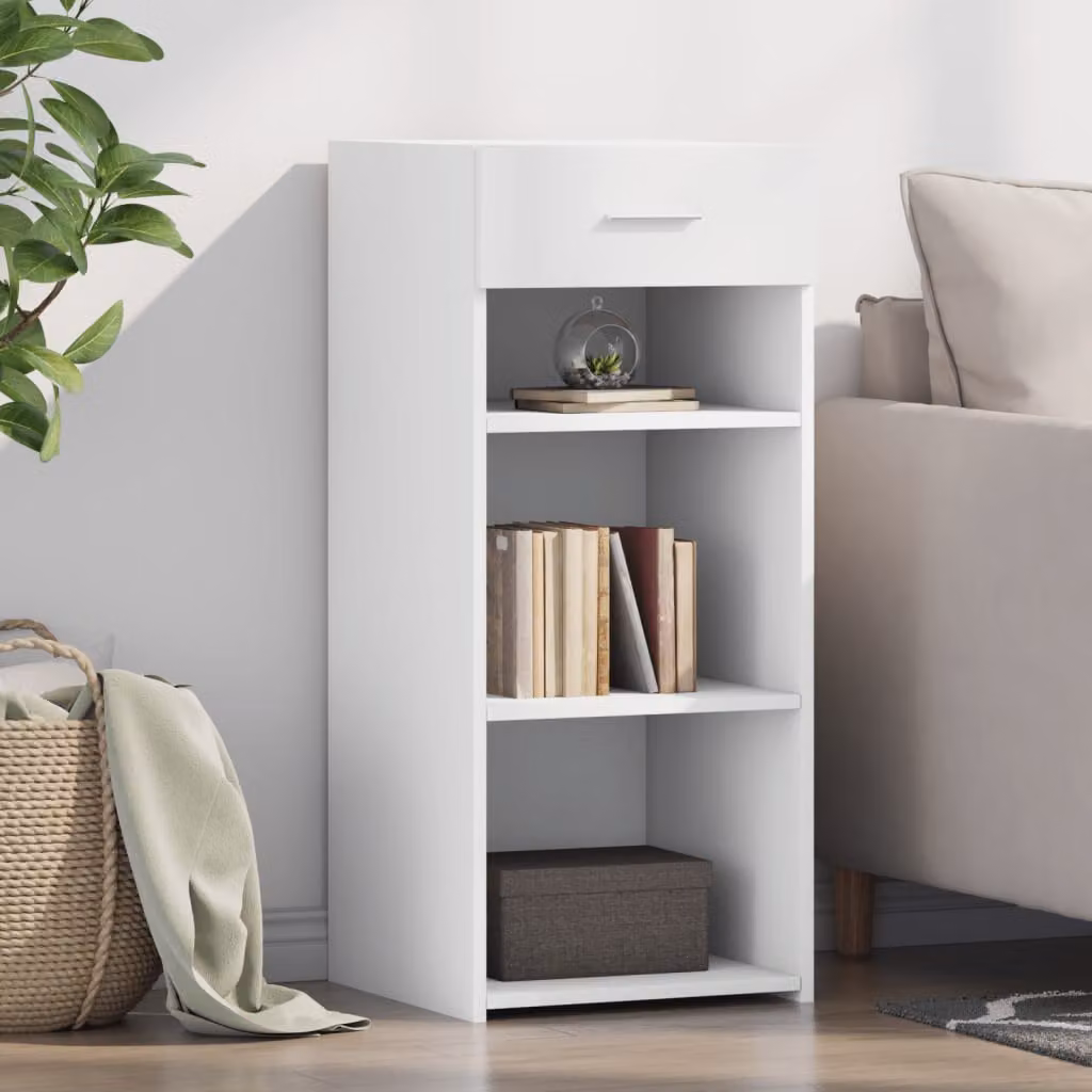 Credenza moderna bianca vidaXL in legno e MDF da appendere al muro L: 40 cm, P: 42,5 cm, H: 93 cm