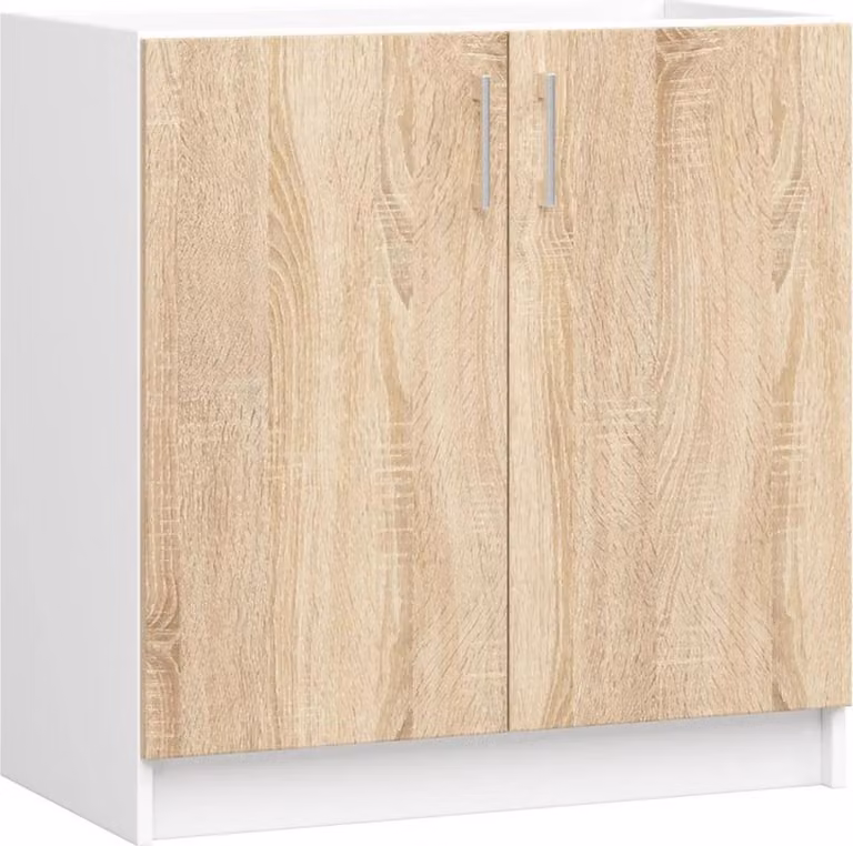 Mobile sottolavello TRIVORA - larghezza 80 cm, bianco / rovere sonoma